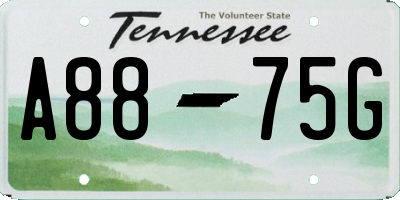 TN license plate A8875G