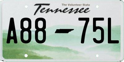 TN license plate A8875L