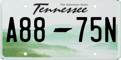 TN license plate A8875N