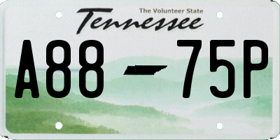 TN license plate A8875P