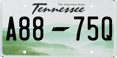 TN license plate A8875Q