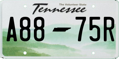 TN license plate A8875R