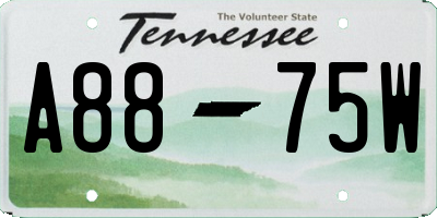 TN license plate A8875W