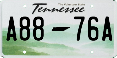 TN license plate A8876A