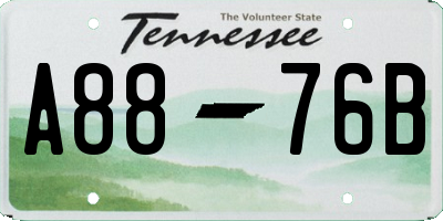 TN license plate A8876B