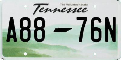 TN license plate A8876N