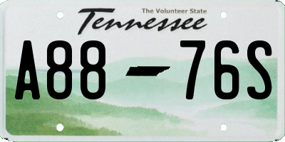 TN license plate A8876S