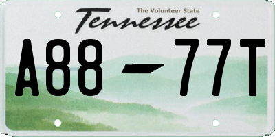 TN license plate A8877T