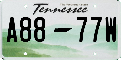 TN license plate A8877W