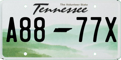 TN license plate A8877X