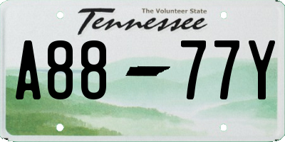 TN license plate A8877Y