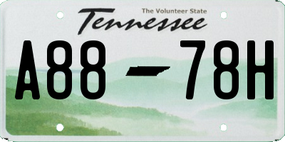 TN license plate A8878H