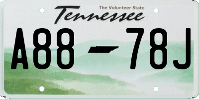 TN license plate A8878J