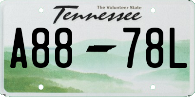TN license plate A8878L