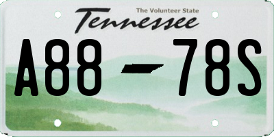 TN license plate A8878S