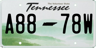 TN license plate A8878W