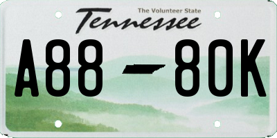 TN license plate A8880K