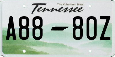 TN license plate A8880Z