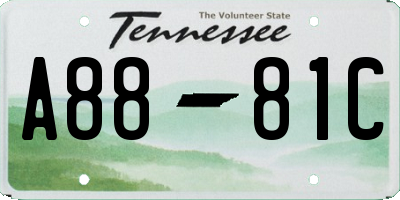 TN license plate A8881C