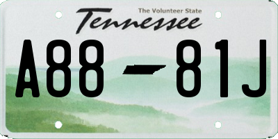 TN license plate A8881J