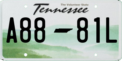 TN license plate A8881L