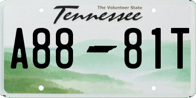 TN license plate A8881T