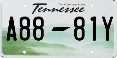 TN license plate A8881Y