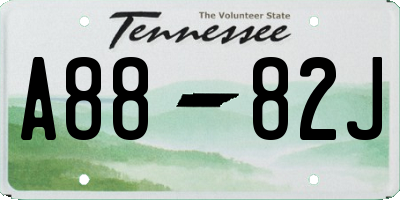 TN license plate A8882J