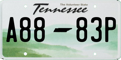 TN license plate A8883P