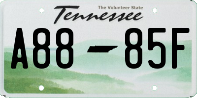 TN license plate A8885F