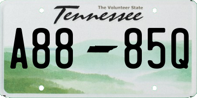 TN license plate A8885Q