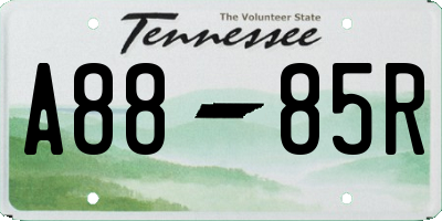 TN license plate A8885R