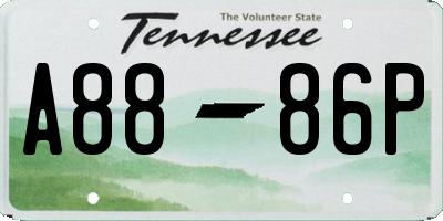 TN license plate A8886P