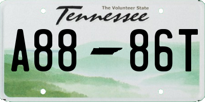 TN license plate A8886T