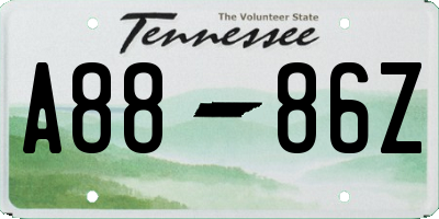 TN license plate A8886Z