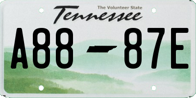 TN license plate A8887E