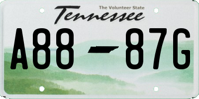 TN license plate A8887G
