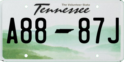 TN license plate A8887J