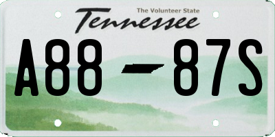 TN license plate A8887S