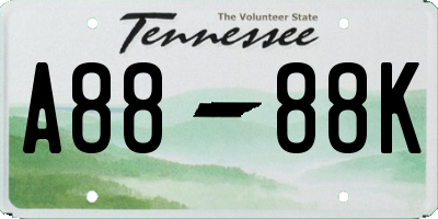 TN license plate A8888K