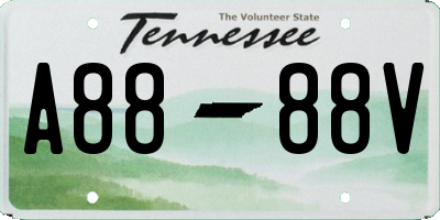 TN license plate A8888V