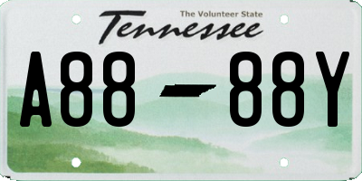 TN license plate A8888Y