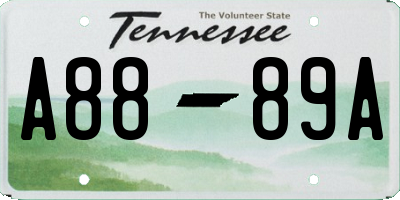 TN license plate A8889A