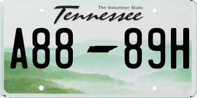 TN license plate A8889H