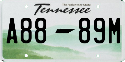 TN license plate A8889M