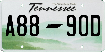 TN license plate A8890D