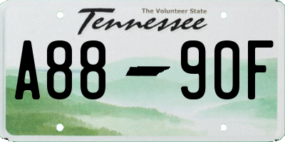 TN license plate A8890F