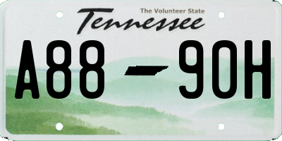 TN license plate A8890H