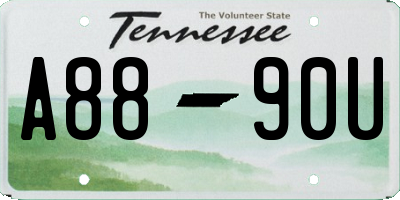 TN license plate A8890U