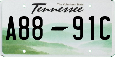 TN license plate A8891C